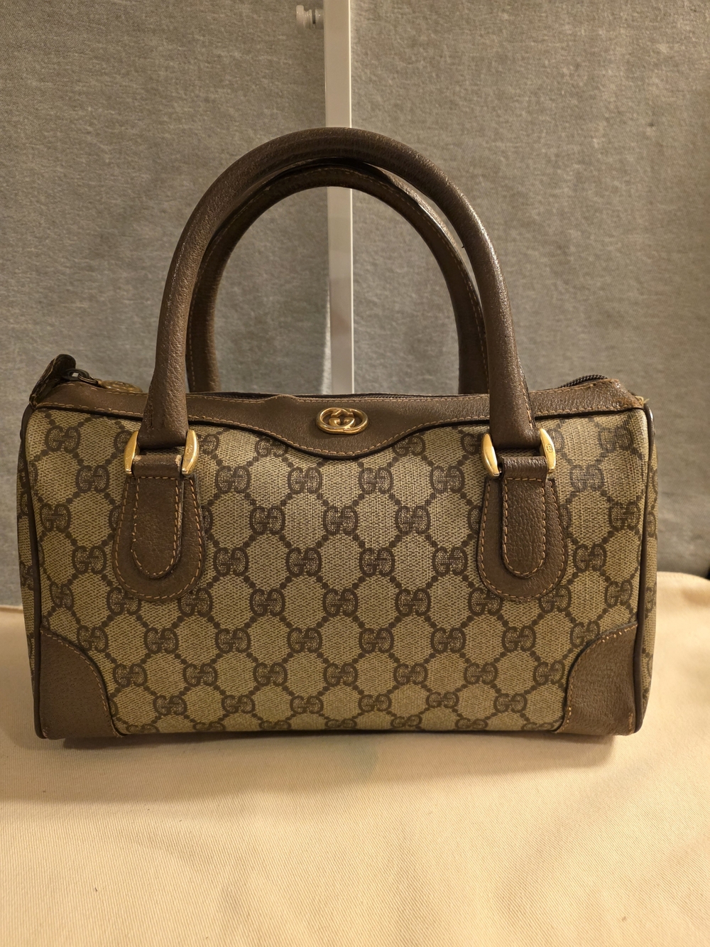 Authentic Gucci GG Canvas Top-Handle Satchel